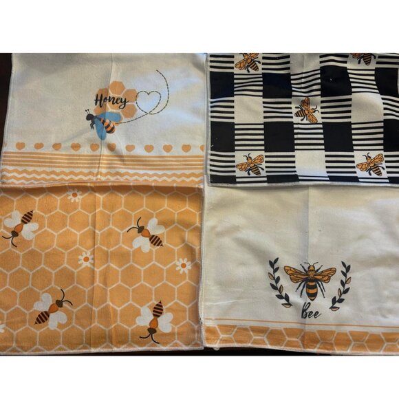 Honey Bee Kitchen Towels Set Summer Spring Decor Cottage Decoration Dish Cloths - Picture 3 of 9